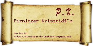 Pirnitzer Krisztián névjegykártya